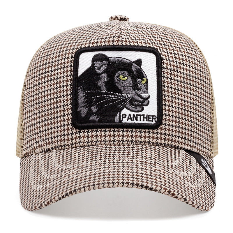 Wholesale Cotton and Linen Plaid Animal Baseball Caps